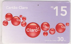 21320 Pré-Pago CLARO R$ 15 ( bolas vermelhas) ABNC