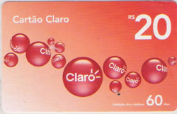 21322 Pré-Pago CLARO R$ 20 ( bolas vermelhas) validade 60 dias