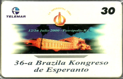 23806 RJ 06/00 36-a Brazila Kongreso de Esperanto T300.000 ABNC 30c
