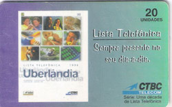 71518 CTBC 04/98 Uma dcada de Lista Telefnica - Uberlandia 1998 degrade azul at verde B1 T 300.000 INT 20C